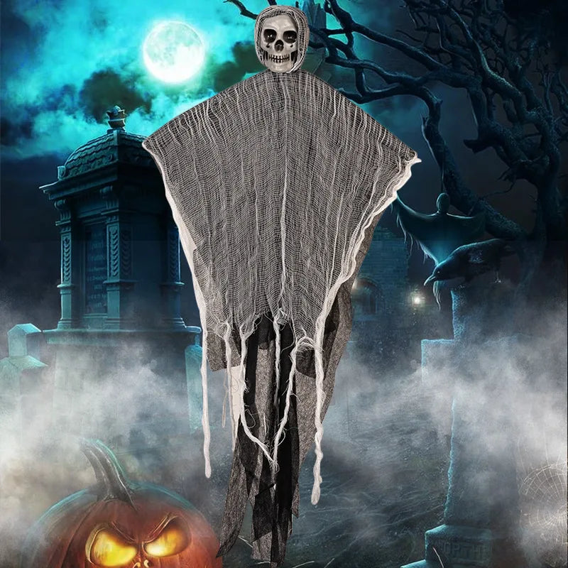Halloween Hanging Skull Ghost Ornament Haunted House Decoration Horror Props Halloween Party Home Indoor Outdoor Yard Bar Decor