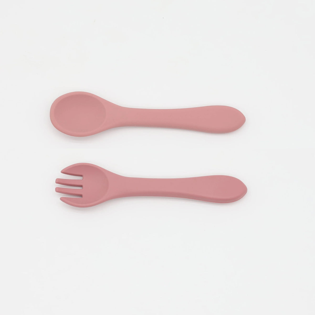 2Pcs/Set Soft Silicone Baby Training Spoon and Fork Set Kids Tableware Infant Toddler Feeding Accessories
