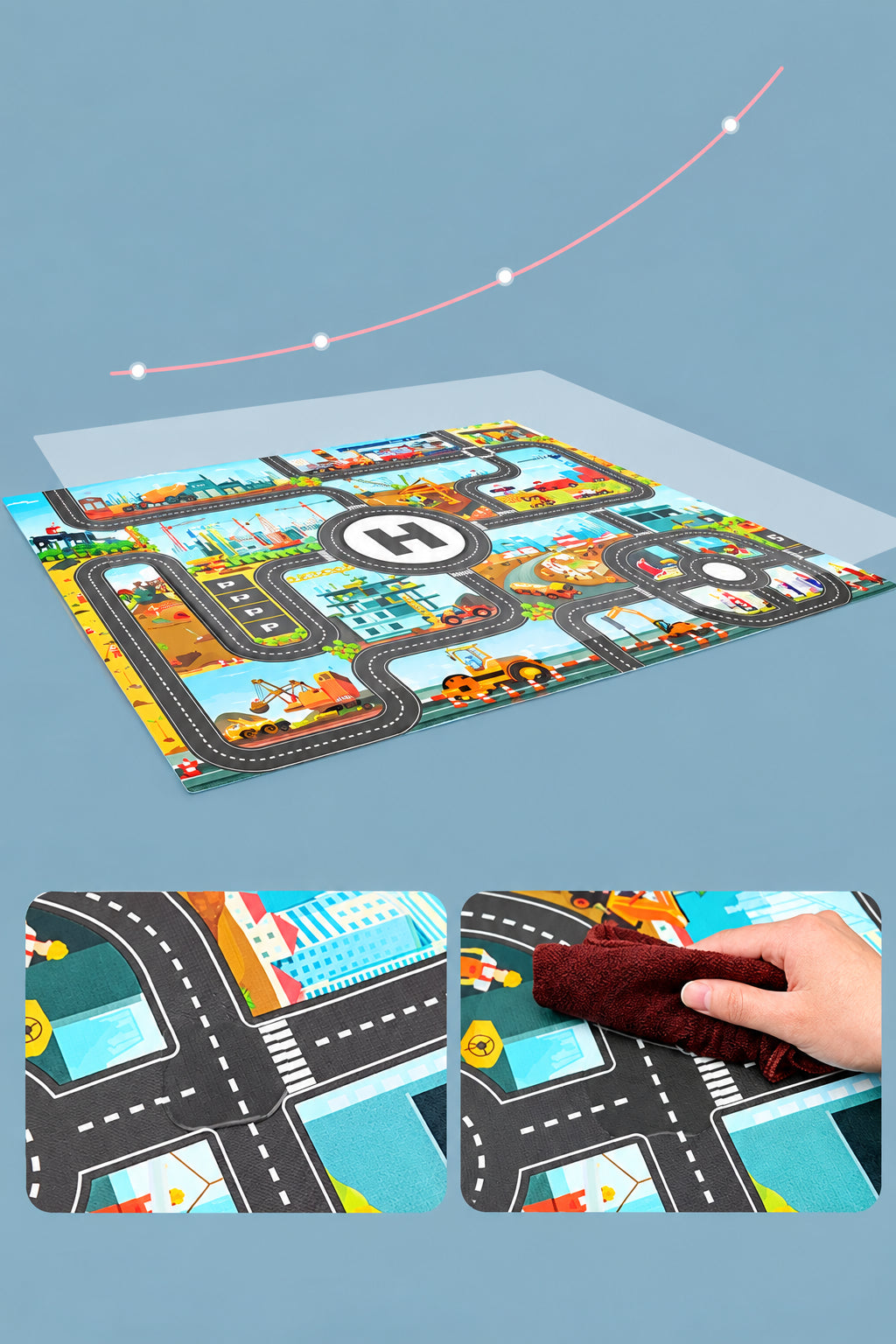 Baby Play Mat City Traffic Car Park Waterproof Parking Lot Kids Playmat Kids Rug Boy Girl Educational Toys for Children Map
