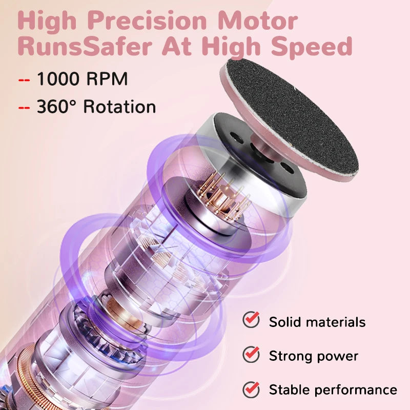 Electric Foot Callus Remover 2 In 1 Nail Foot File Pedicure Tool Rechargeable Wireless Powerful Foot Scrubber Dead Skin Remover