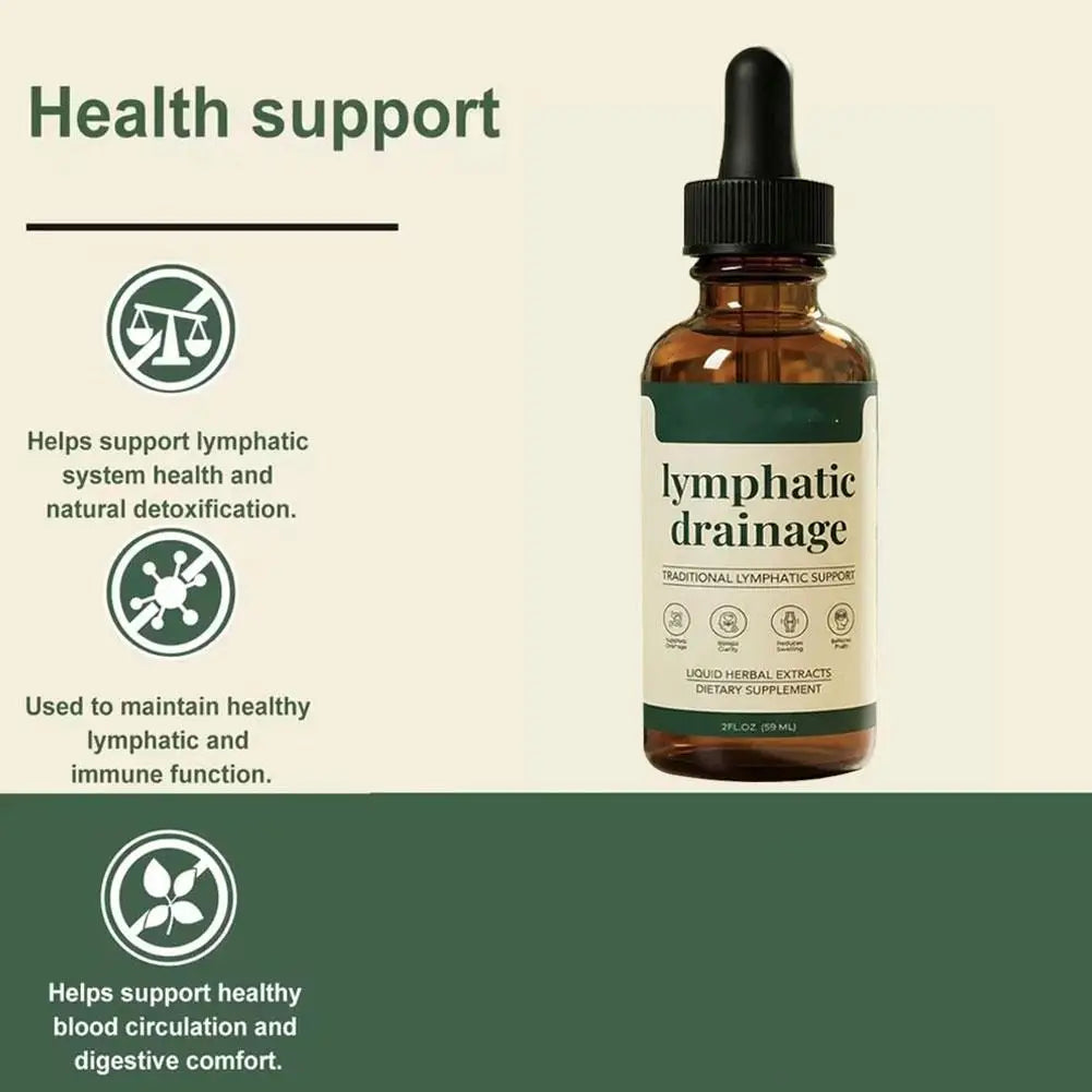 59ml Lymphatic Drainage Drops Natural Herbal Formula Toxin Elimination Swelling Relief Lymph Support Liquid Gentle Care