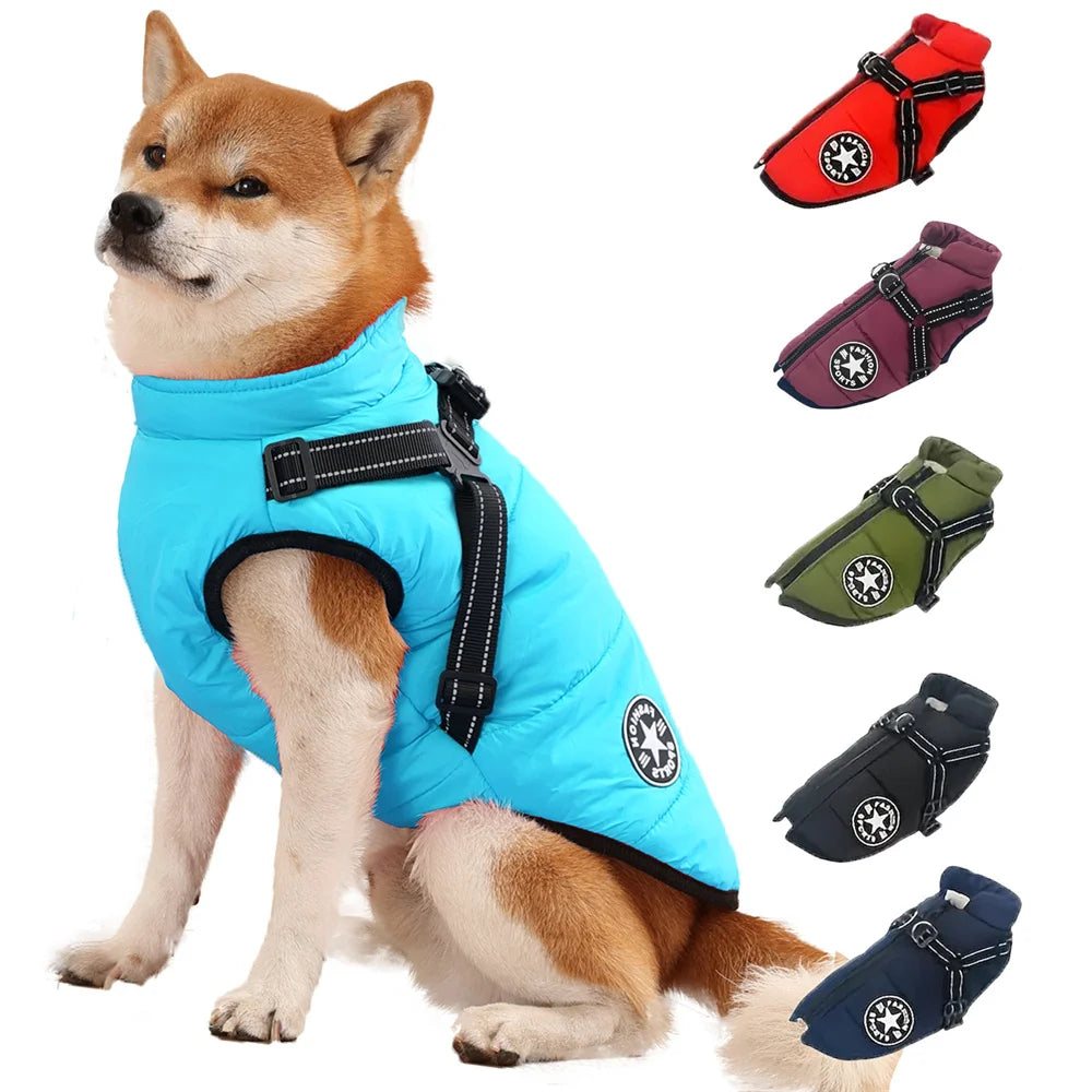 Giacca impermeabile per cani con pettorina riflettente, abbigliamento invernale per cani di piccola e media taglia, Shiba Inu, Dobermann, giacche da esterno
