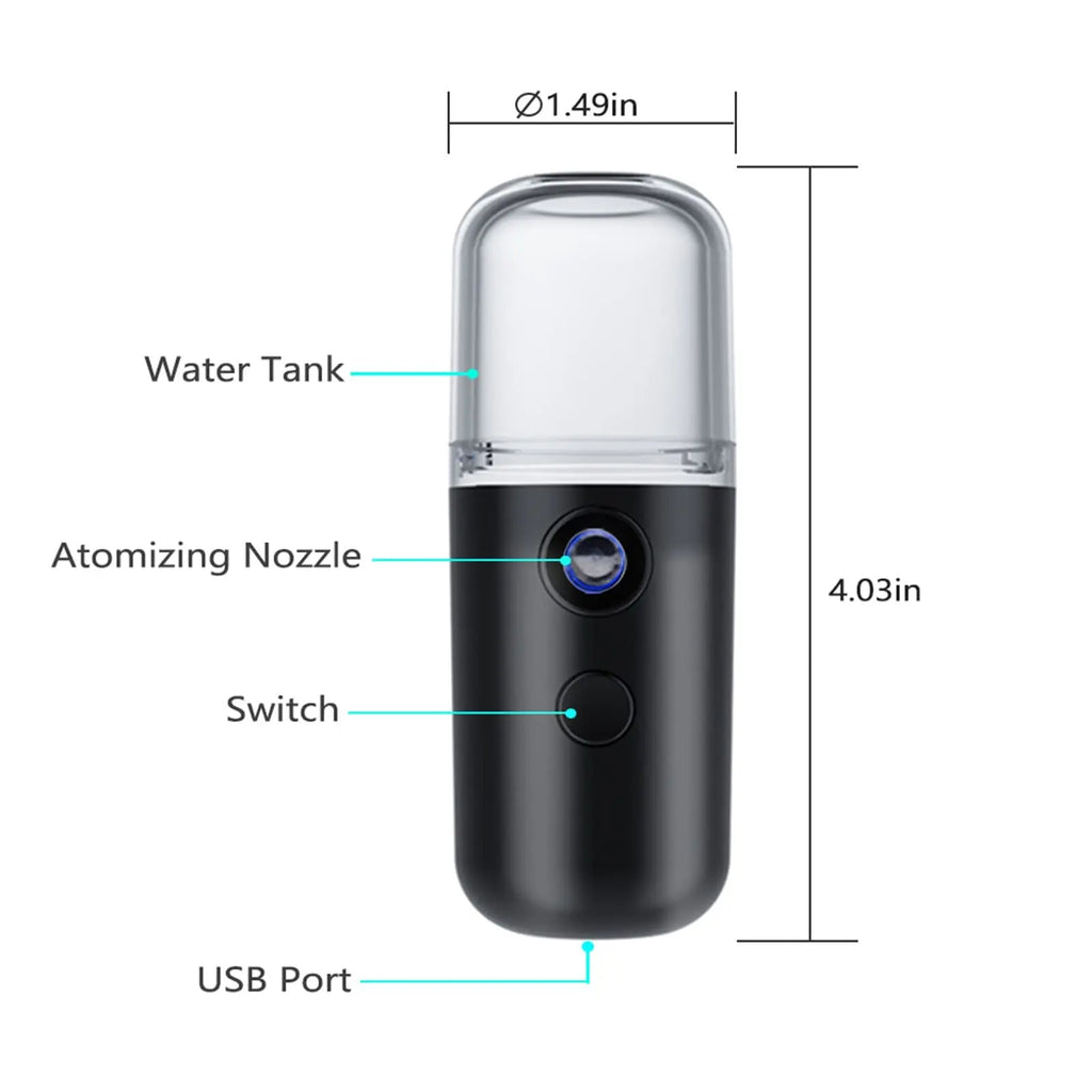 USB-Charging Mist Facial Sprayer Portable 30ml Mini Face Humidifier Beauty Skin Care Tools Nebulizer Face Moisturizing Sprayer