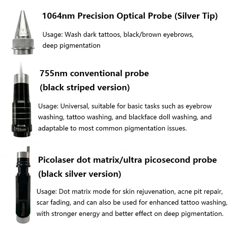 Picosecond Laser Handle Probe E-light OPT Hair Removal, Eyebrow Washing, Tattoo Washing Beauty Instrument Accessories