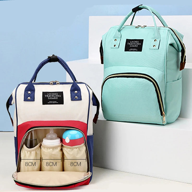 Large Capacity Canvas Diaper Bag, Multifunctional Baby Bottle Thermal Insulation Travel Storage Bag, Fashionable Diaper Bag, Hanging Bag