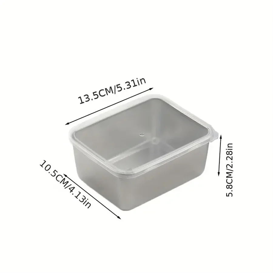Stainless Steel Fresh-Keeping Box with Sealed Lid, Thickened Small Lunch Box, Camping Food Packaging and Storage Box