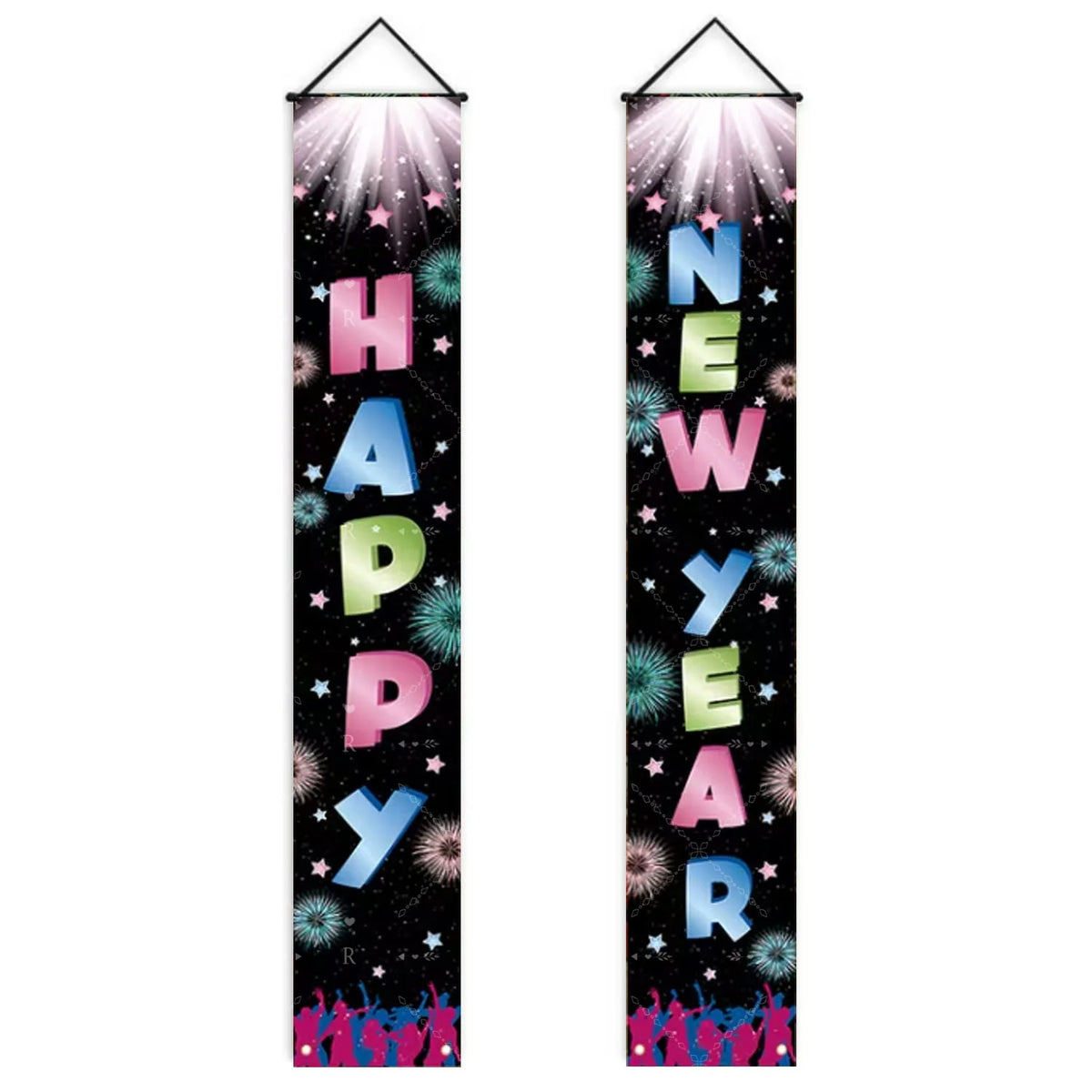 Merry Christmas Theme New Year Party Decorations Couplet Santa Claus Snowman Christmas Tree Wall Door Hanging Flags Banner Props