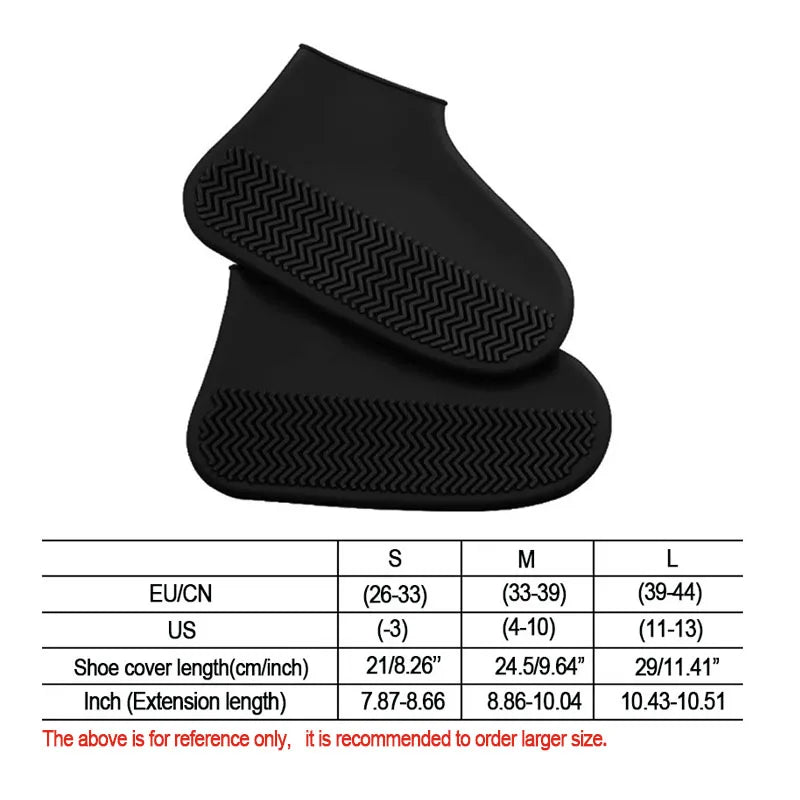 Waterproof Rain Shoe Covers Silicone Non-slip Wear-resistant Outdoor Adult Children Boots Portable Elastic Reusable