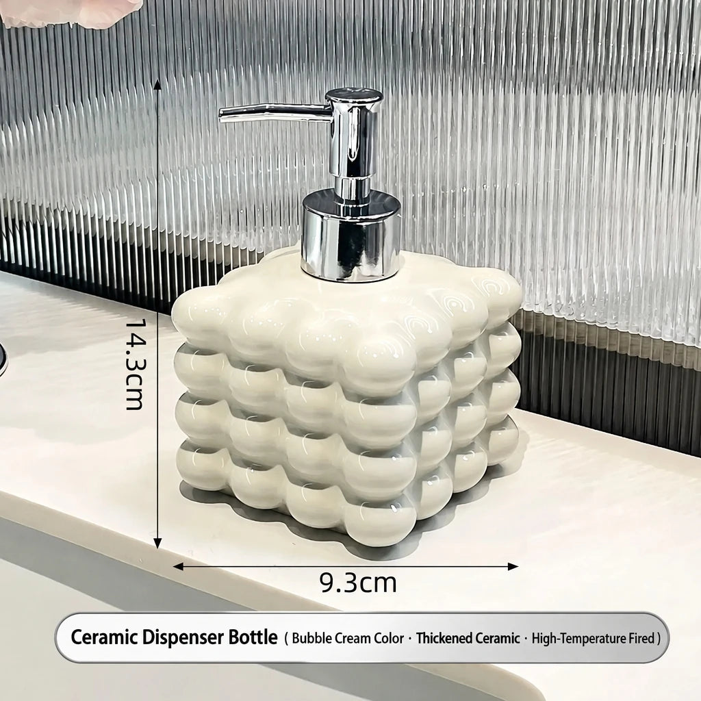 Creative Ball Ceramic Shampoo Potion Bottle Luxury Plating Silver Press Lotion Bottle Toilet Soap Dispenser Bathroom Accessories
