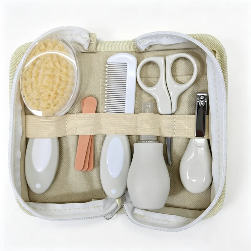 Baby Care Kit Six-Piece Baby Nasal Inhaler Nail Clipper Brush File Comb Scissors Set Daily Cleaning and Care Accessories for Baby