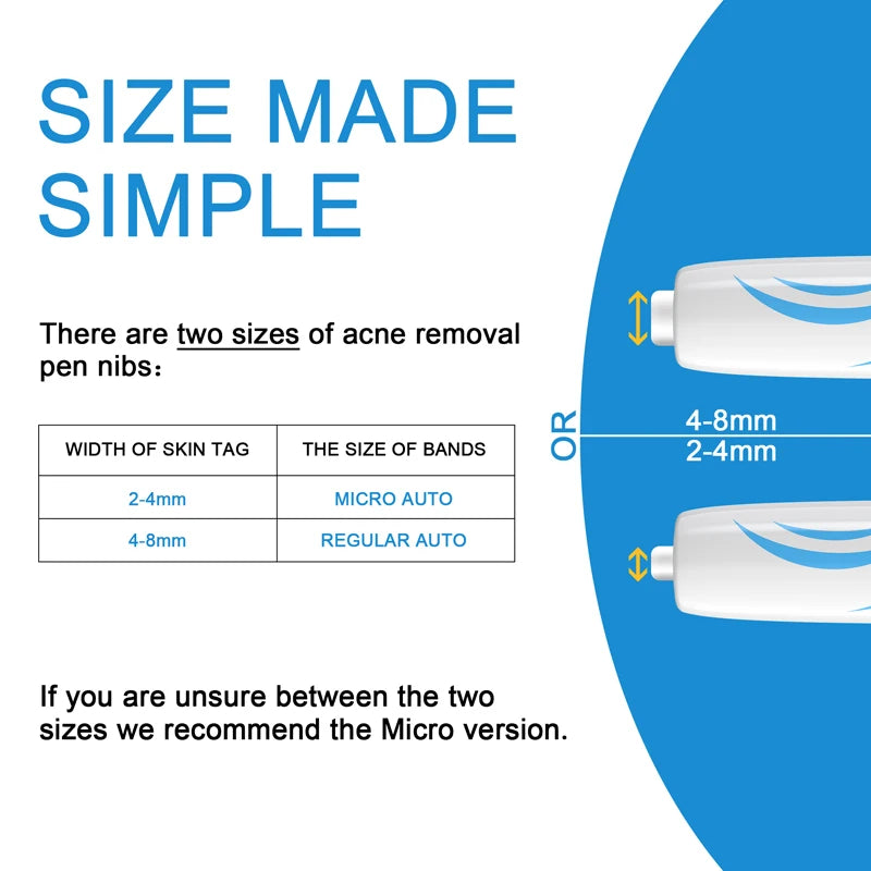 New 2 in 1 Auto Skin Tag Remover Kit Skin Tag Removal Pen With 40 Bands Wart Dot Treatment Remover Tool For Face Skin Full Body