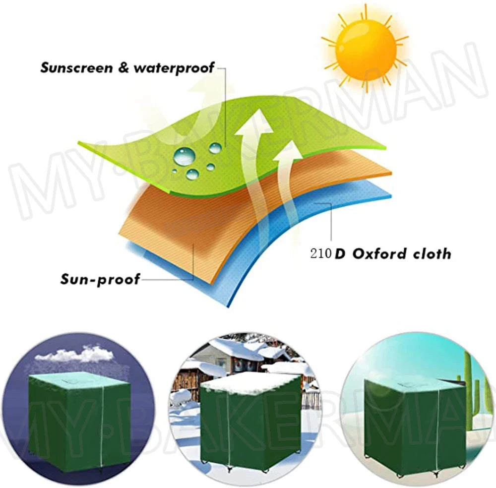 1000L IBC Water Tank Cover Tarpaulin Waterproof UV Resistant Tarpaulin with Zipper for IBC Rain Tank Cover Dustproof