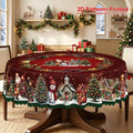 1 piece, Merry Christmas themed party tablecloth, Santa snowman Christmas tree floral design print
