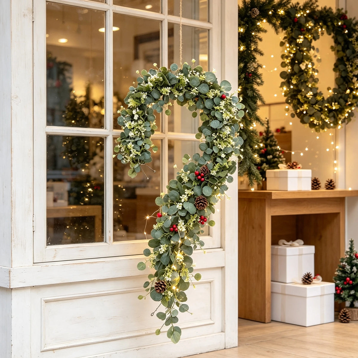 Artificial Greenery Foliage Vine Plant Christmas Outdoor Holiday Party Store Wedding Garland Home Wall Arch DIY Decorative Gifts