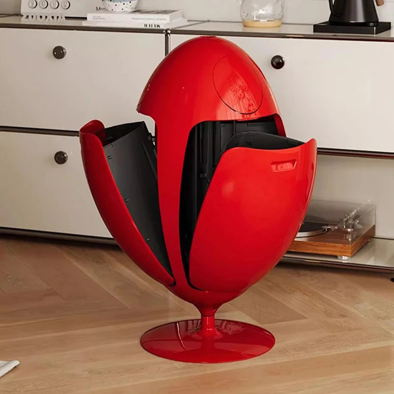 Dinosaur Egg Design Trash Can Large Capacity Room Garbage Collector Kitchen Food Waste Disposal Creative Cartoon Waste Bins