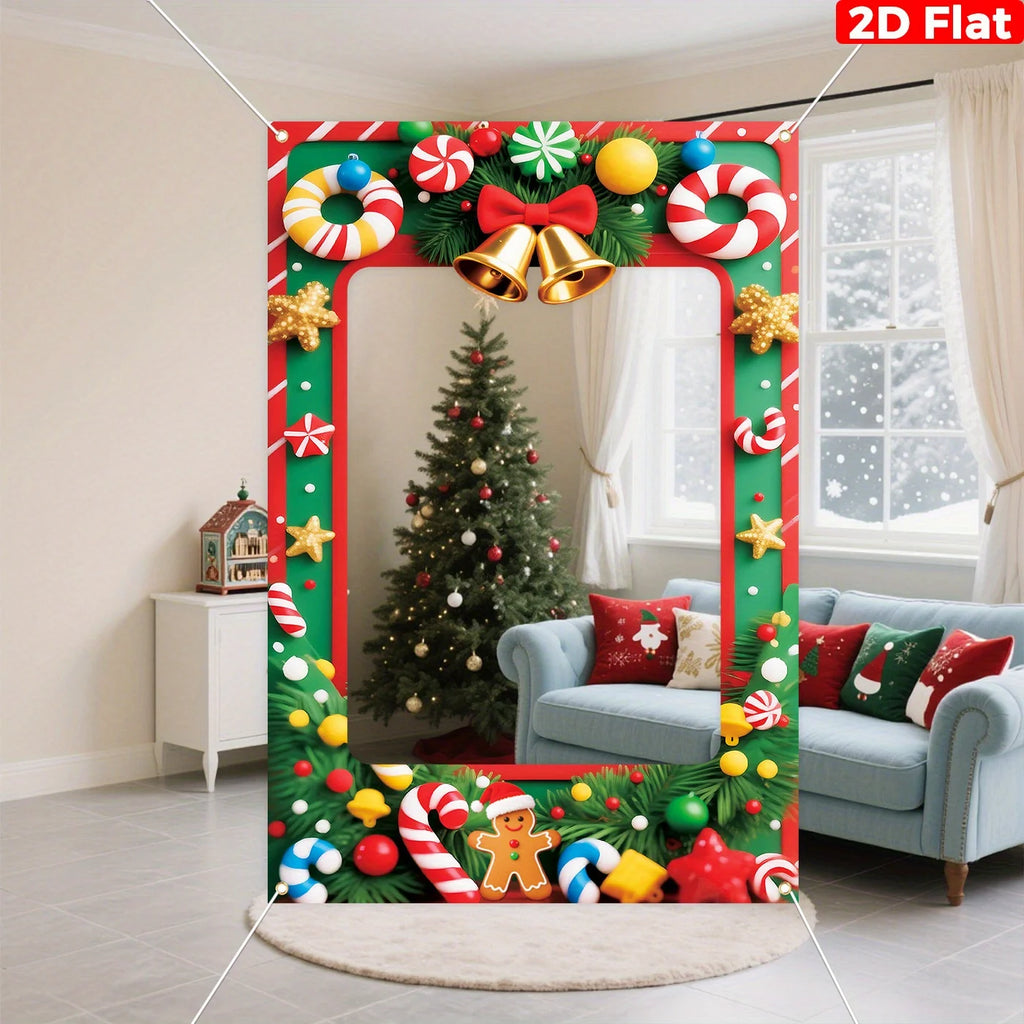 Christmas Photo Booths Merry Christmas Decoration for Home Pendant Xmas Backdrop Ornament Navidad Natal New Year Gift