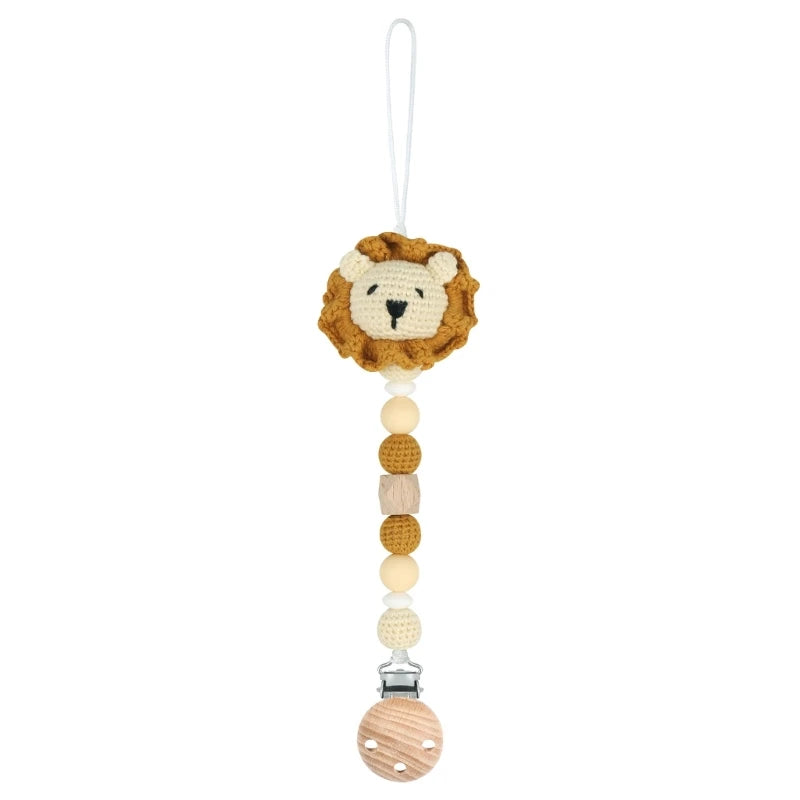 Crochet Koala Pacifier Clip, Handbell Rattle, Teether Doll, Pacifier Chain Clip Set, Cartoon Teething Toy