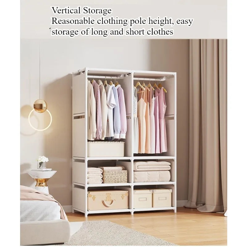 New Wardrobe Home Bedroom Simple Assembly Wardrobe Economical Sturdy Durable Apartment Rental House Hanging Wardrobe