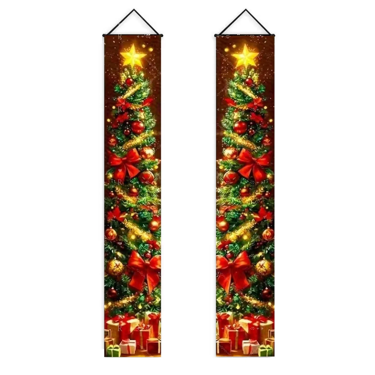 Merry Christmas Theme New Year Party Decorations Couplet Santa Claus Snowman Christmas Tree Wall Door Hanging Flags Banner Props