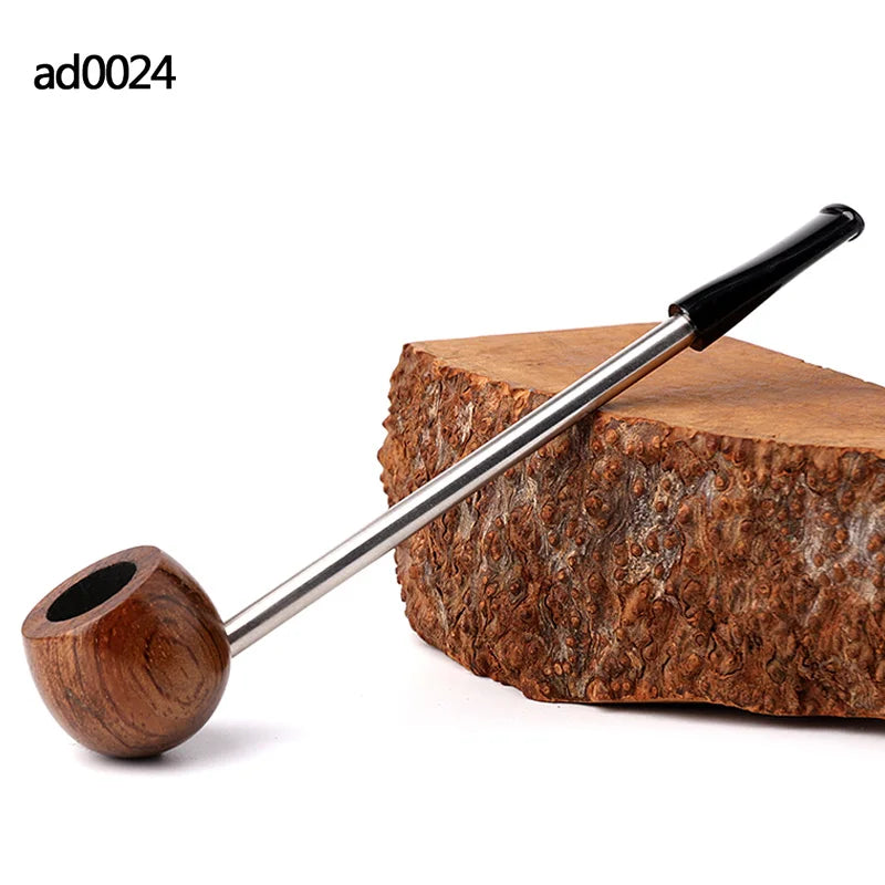 Red Sandalwood Smoking Pipe For Men Portable Straight Solid Wood Tobacco Pipes Dry Week Small Wooden Pipe Tool