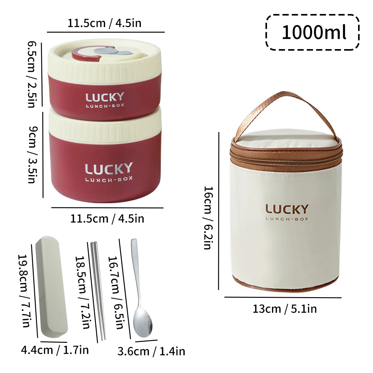 WORTHBUY Sealed Lunch Box 304 Stainless Steel Insulated Bento Box Portable Leak Proof Thermal Food Container Microwave Soup Jar