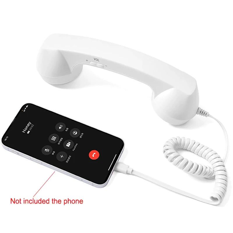 Retro Phone Handset Type-C Directly Plug Into Mobile Phone Handset For Cell Phones, Smartphone,Radiation Proof