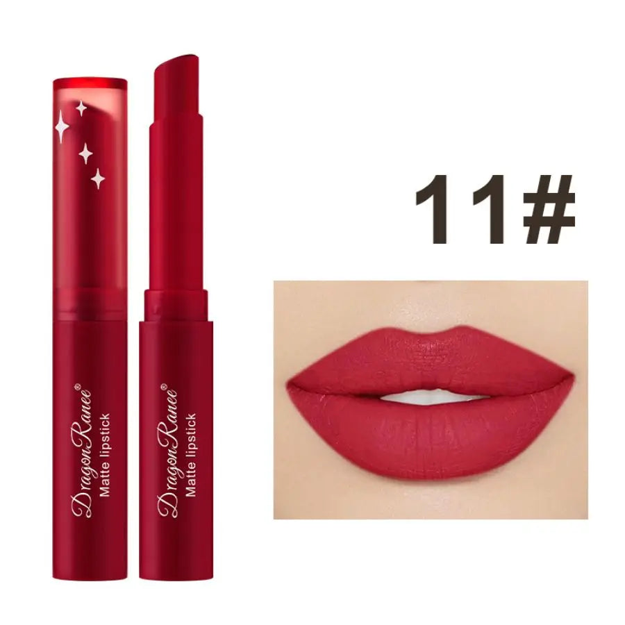 Matte Lipstick, Non-Fading Moisturizing European and American Style Makeup, Velvet Matte Lipstick, Waterproof and Long-Lasting Matte Lipstick