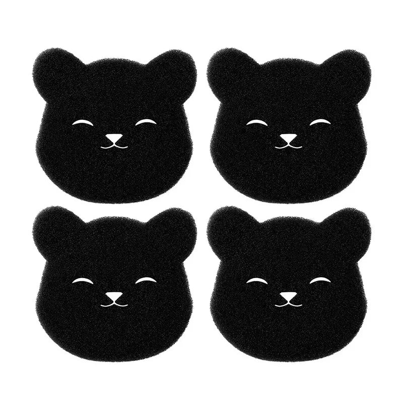 4/2 Sets of Household Pet Hair Remover, Machine Washed Bear Sticky Sponge, Reusable, Suitable for Washing Machine, Dryer, Black