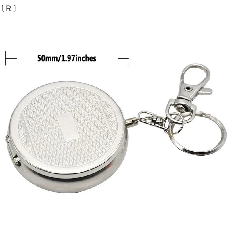 〔R〕Car Keychain Ashtray Stainless Steel Portable with Lid No Smell Spill Proof for Vehicle Travel〔Winter2〕