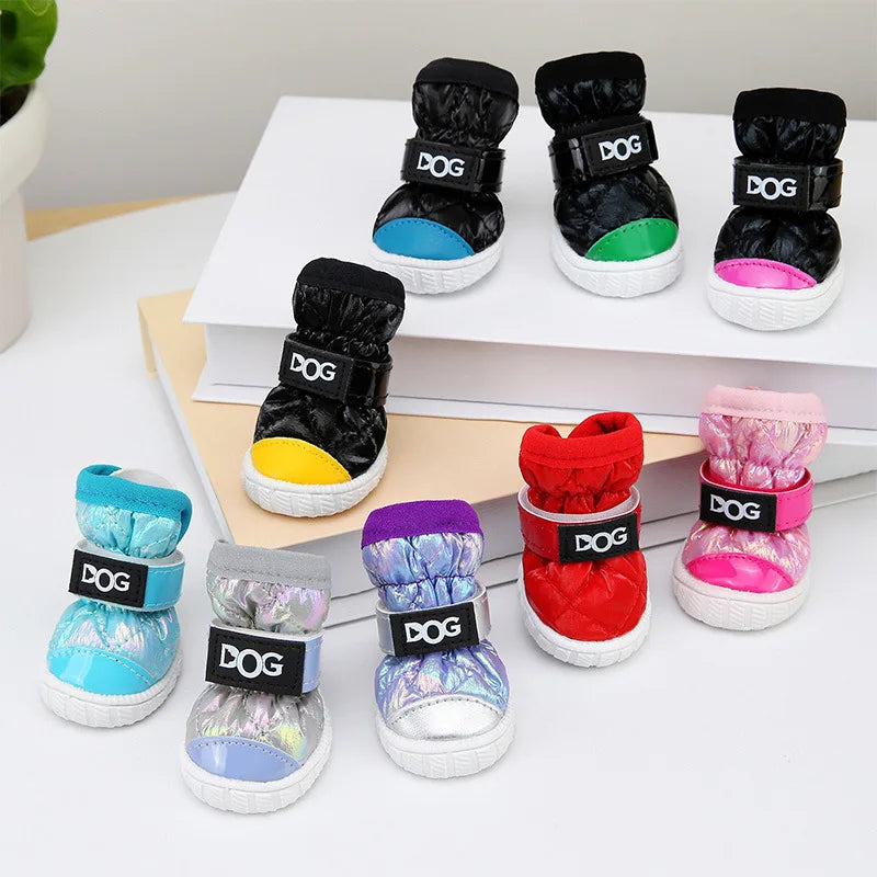 Winter Pet Dog Shoes for Small Dog Shoes Waterproof Warm Dog Snow Boots Anti-slip Teddy Chihuahua Footwear