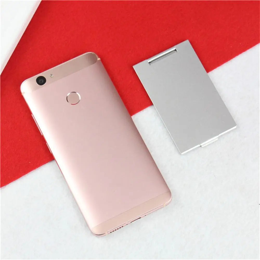 Small Mirror Aluminum Folding Mirror Foldable Compact Makeup Mirrors Rectangle Ultra-thin Pocket Mini Mirror Travel Use
