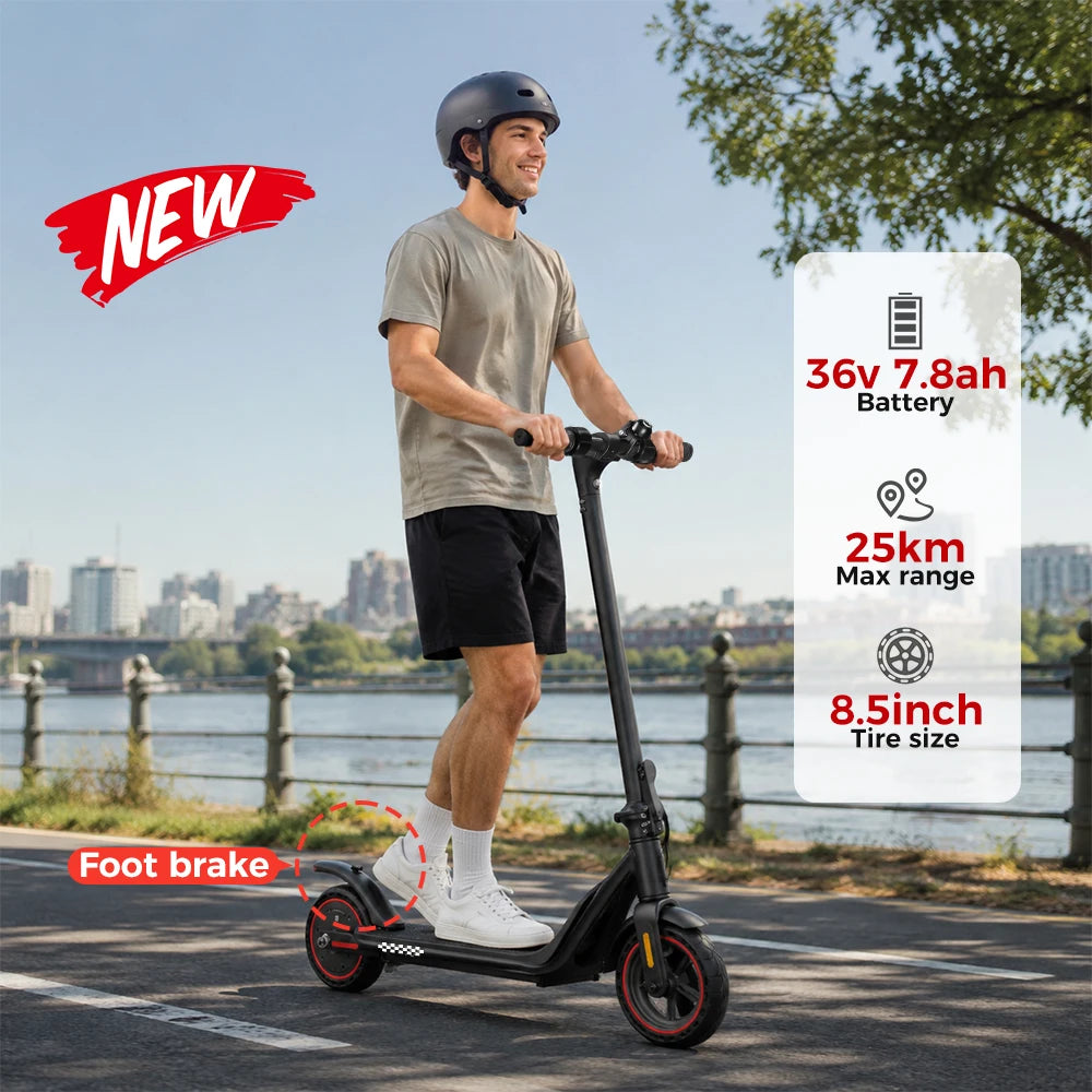 Wildstride WI2 Electric Scooter 36V 7.8Ah 350W Motor 25KM Long Range 8.5Inch Solid Tires Foldable Smart APP EScooter