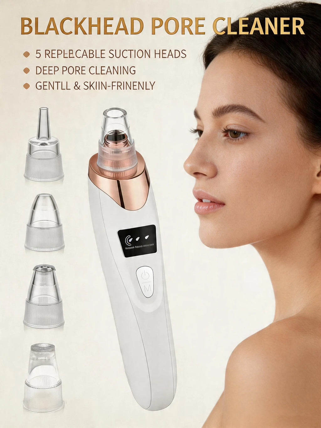 Facial Suction Tool , USB Rechargeable Pore Care Instrument for Deep Cleansing and Skin Exfoliation. Pore