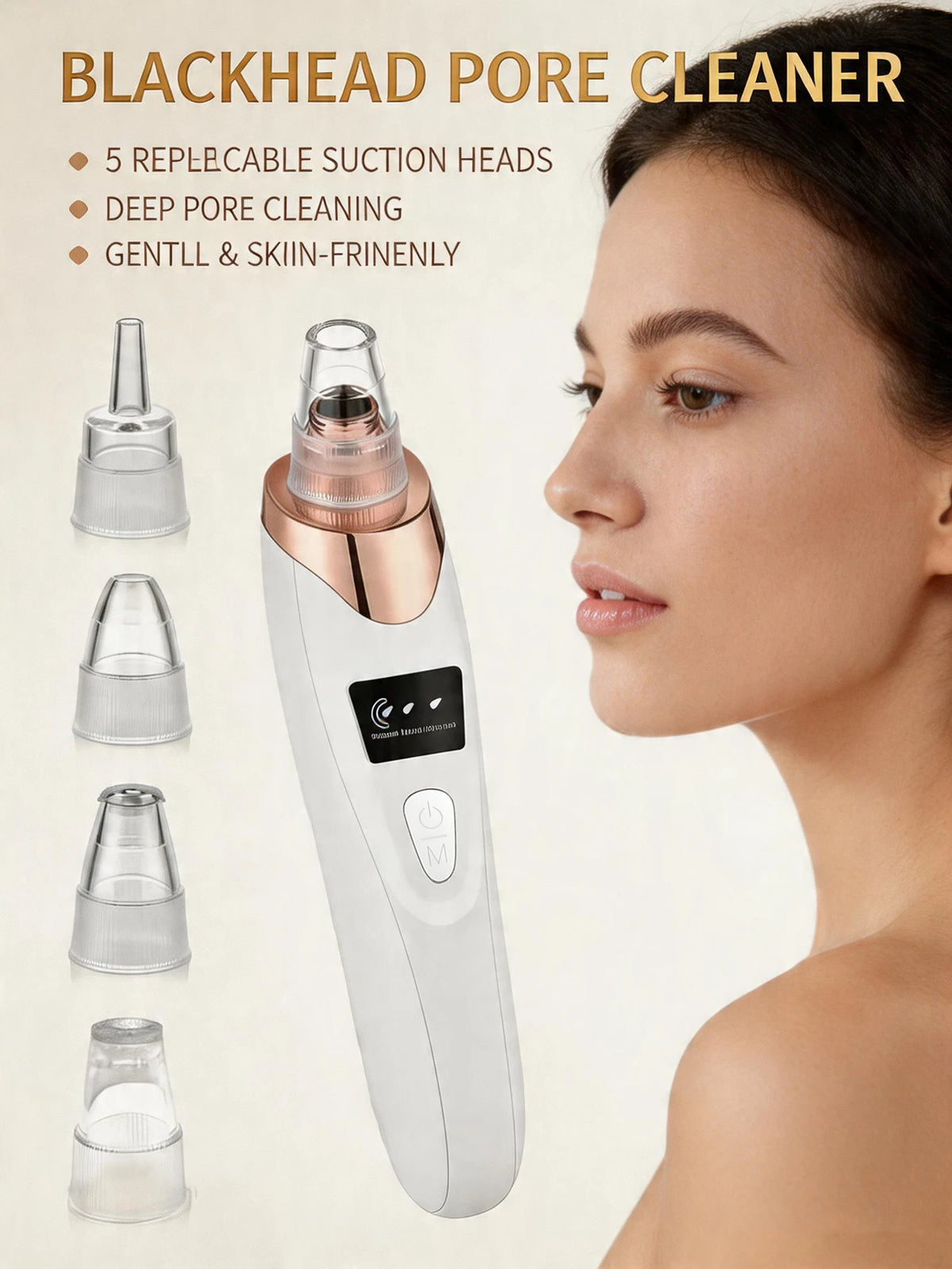 Facial Suction Tool , USB Rechargeable Pore Care Instrument for Deep Cleansing and Skin Exfoliation. Pore