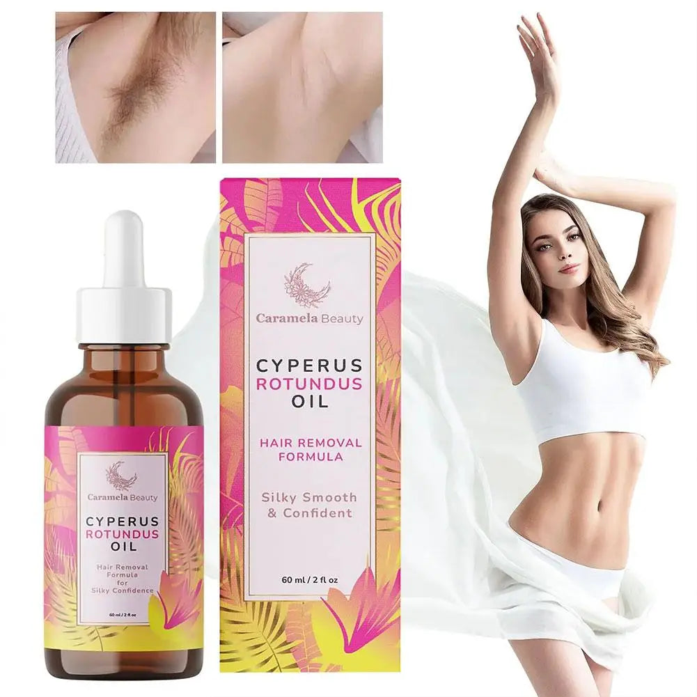 Cyperus Rotundus Oil Hair Growth Inhibitor Caramela Beauty Natural Hair Reduction Oil for Armpit Leg Arm Smooth Skin Care