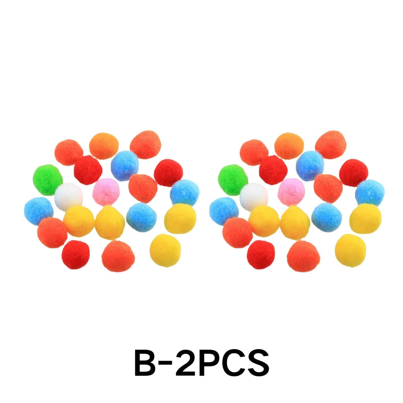 Cat Plush Ball Shooting Mini Pompoms Launcher Games Pet Accessories Funny Cat Toys High Bounce Ball To Tease The Pet Supplies