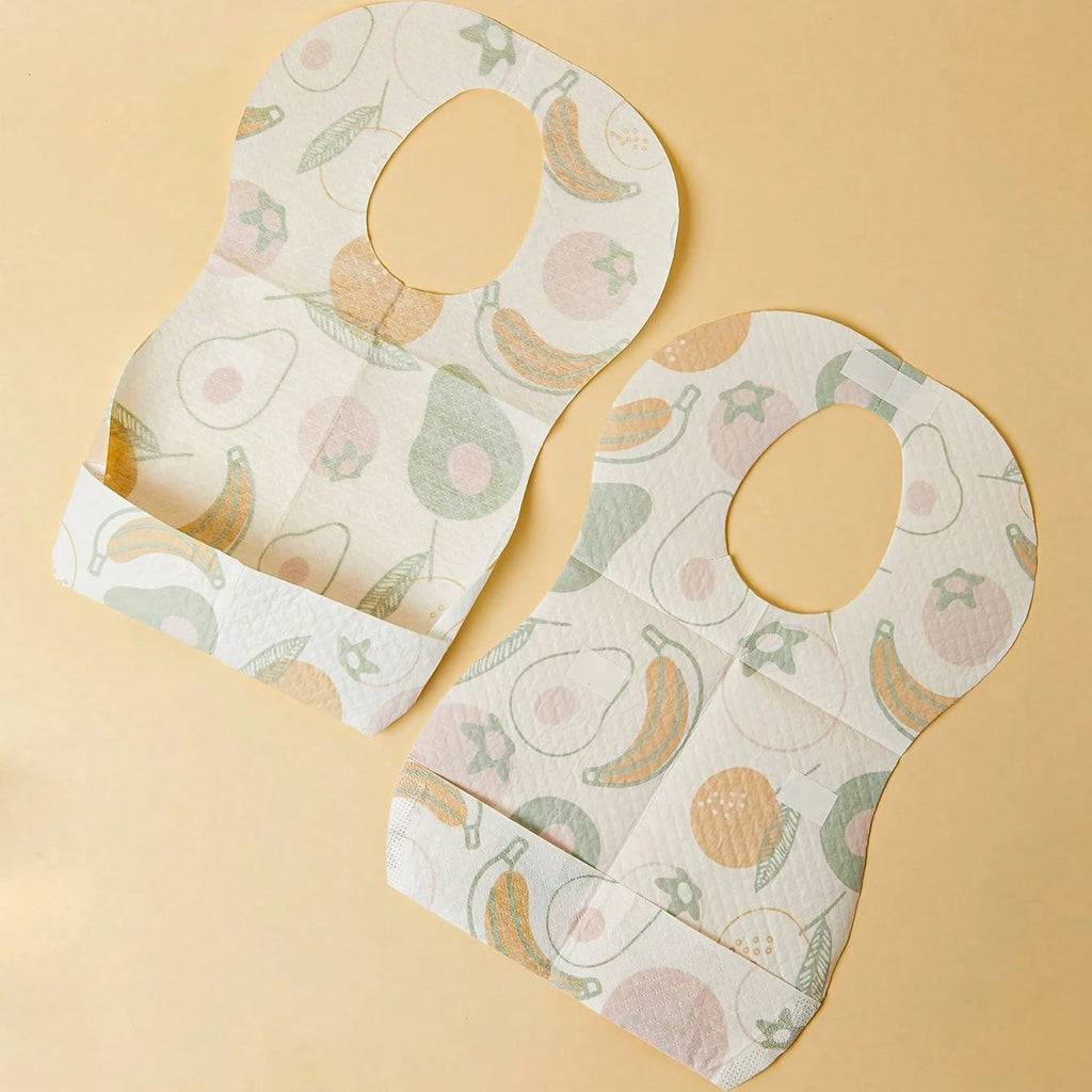 10 Pieces/bag Disposable Baby Bibs, Cute Cartoon Cleaning Bibs, Individual Single Pack, Perfect for Outdoor Travel Picnic