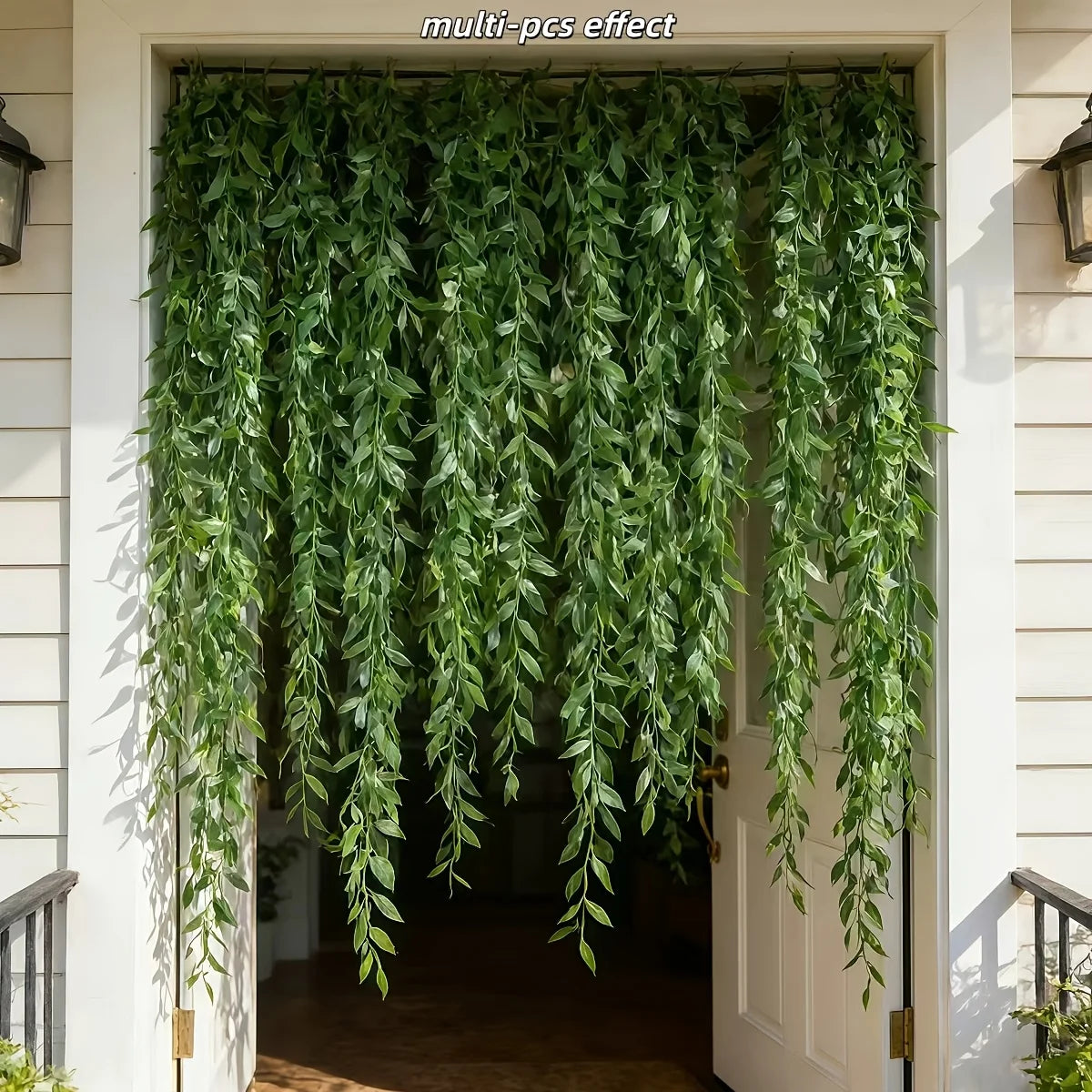 10pc Extra-Long Deluxe Willow Leaf Vine Elegant Artificial Greenery Faux Evergreen Hanging Vine with Dense Green Leaves 2026