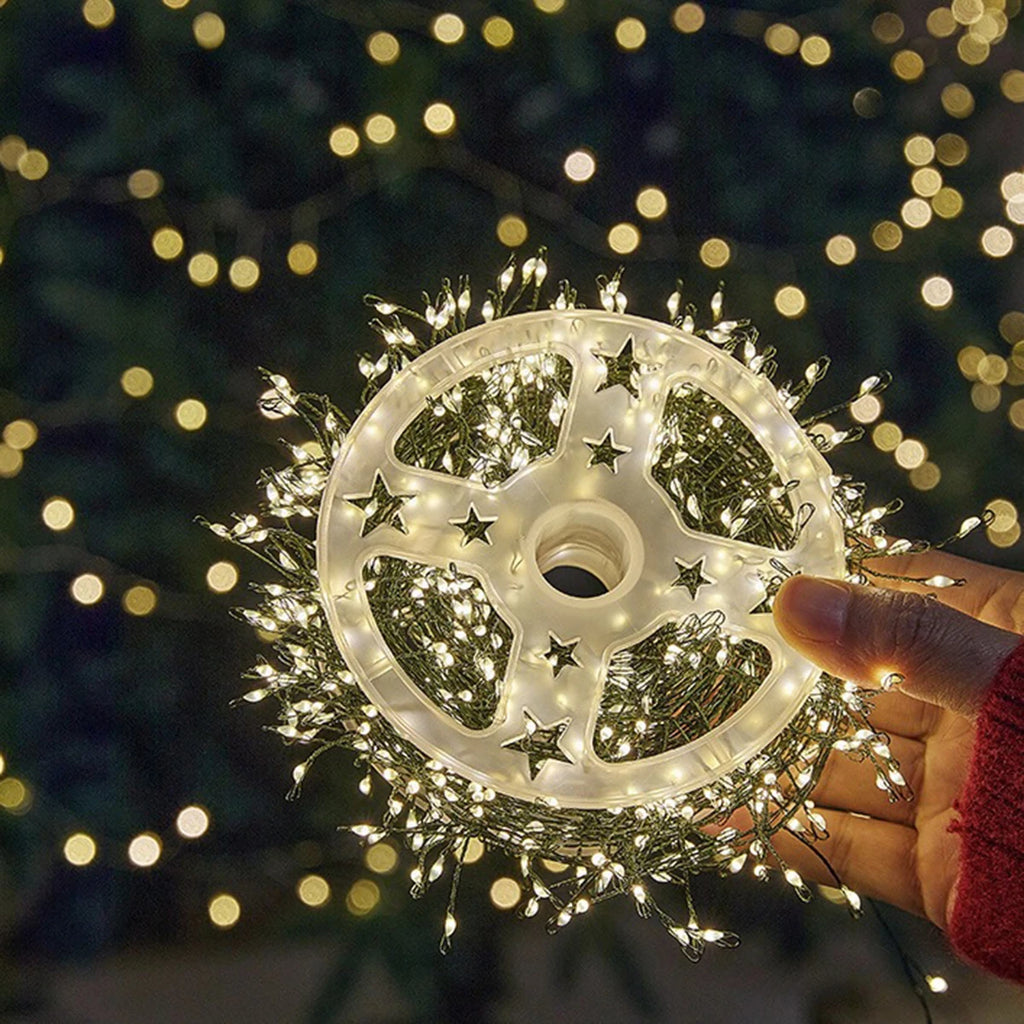 30M-100M Firecracker String Lights Christmas Garland LED Cluster Fairy Light For New Year Christmas Tree Wedding Garden Party Decoration