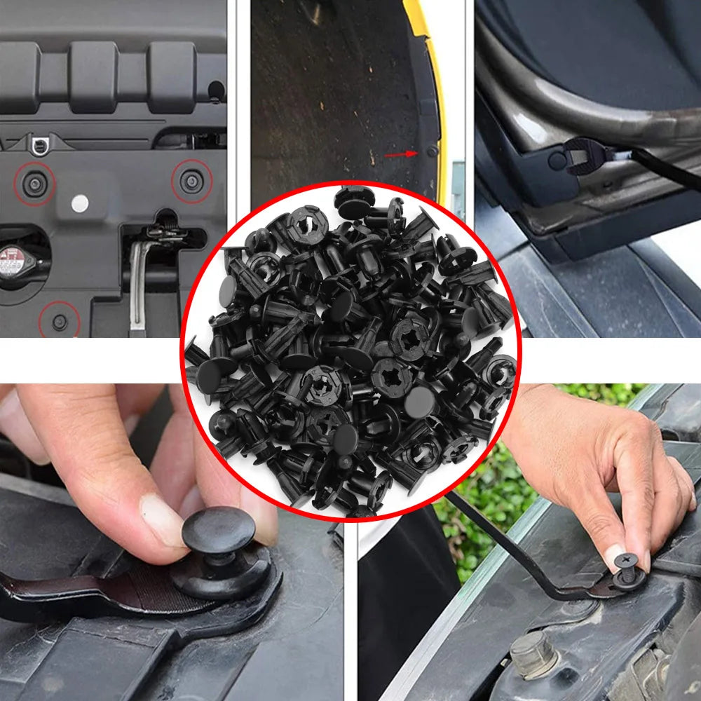 190pcs Car Retainer Clips 6 Sizes Fasteners Automotive Plastic Clips Kit Auto Trim Panel Clip Mixed Car Body Bumper Rivet