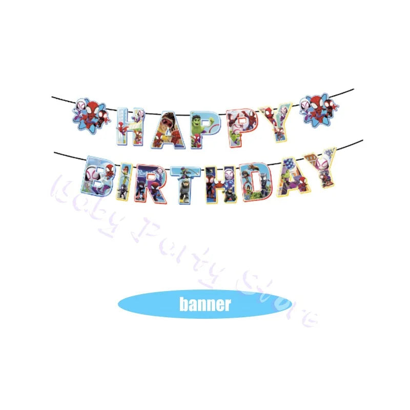 Spider And His Amazing Friends Birthday Decorations supplies Kit Plates Cups Tablecloth Backdrop Balloons Party decor gifts