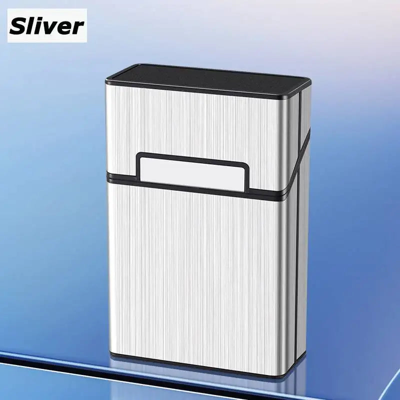 Portable Cigarette Case Metal Smoking Cigarette Box 20pcs Capacity Tobacco Holder Cigarettes Pack Cover Storage Box Men's Gadget