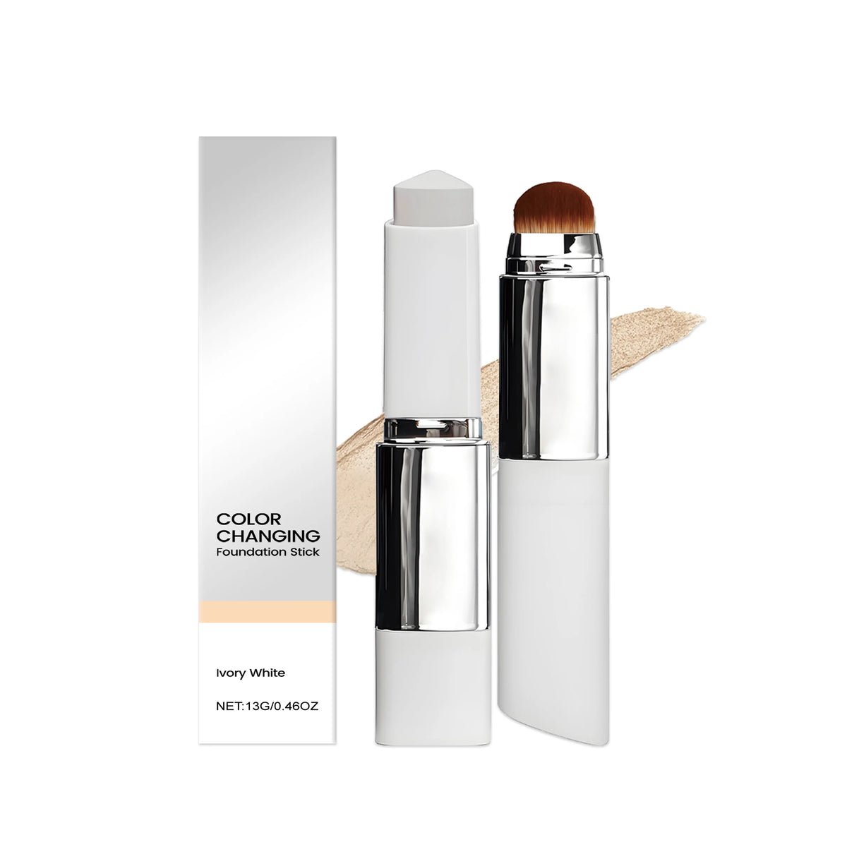 2-in-1 Color-Changing Foundation Stick Moisturizing Skin Brightening Lightweight Changing Color Foundation Full Coverage Makeup