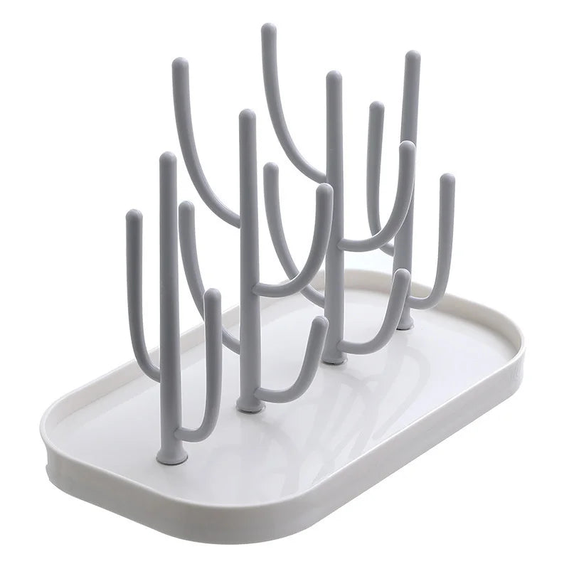 Baby Bottle Countertop Drying Rack Detachable Toddler Sippy Cups Infant Dishes Dryer Holder With Drainer Tray Baby Accessories