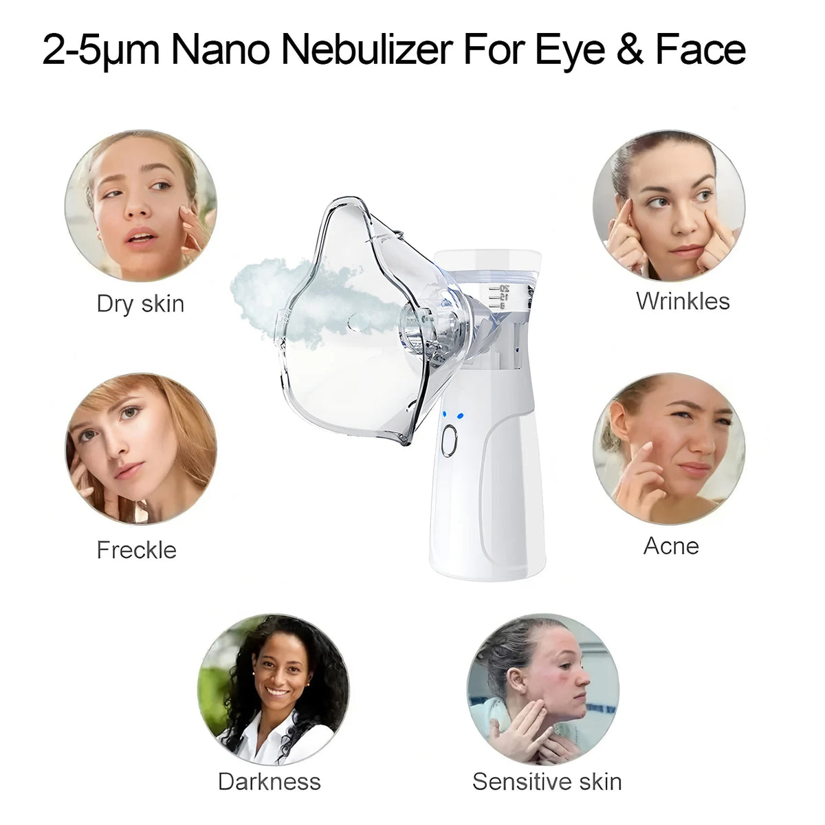 Spray-head Nano Mist Sprayer Mini Handheld Hydrating Humidifier Skin Care Portable Facial Steamer Nebulizer