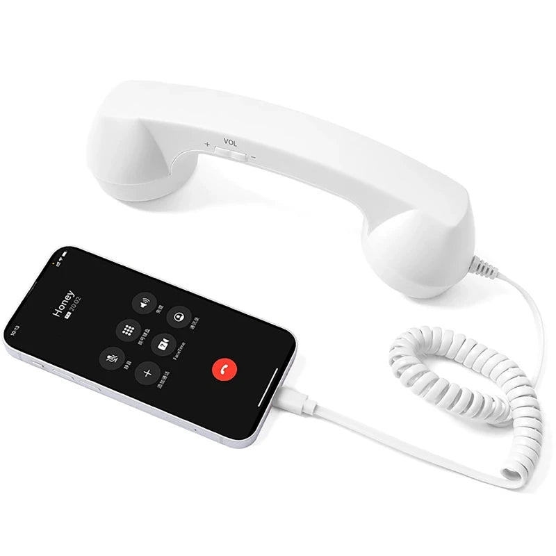 Retro Phone Handset Type-C Directly Plug Into Mobile Phone Handset For Cell Phones, Smartphone,Radiation Proof
