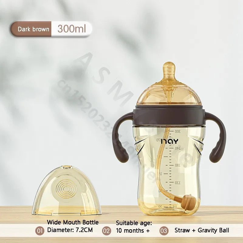 Newborn baby bottle/wide mouth break bottle/nano nipple/drinking nipple/duck nipple/learning drinking cup/big baby bottle