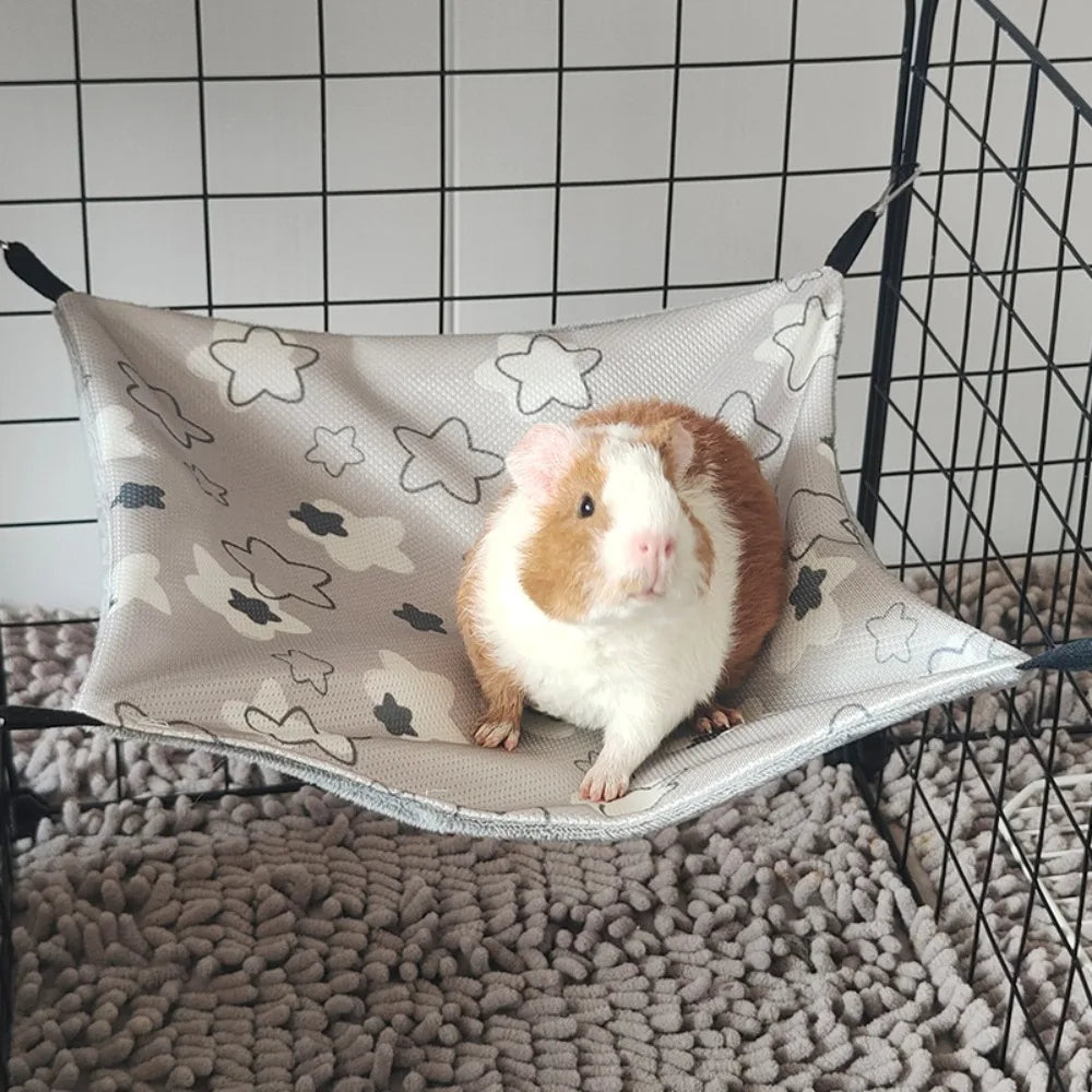 Creative Double-sided Guinea Pig Hammock Ice Silk Skin-Friendly Hamster Hammock Hanging Breathable Small Pet Supplies
