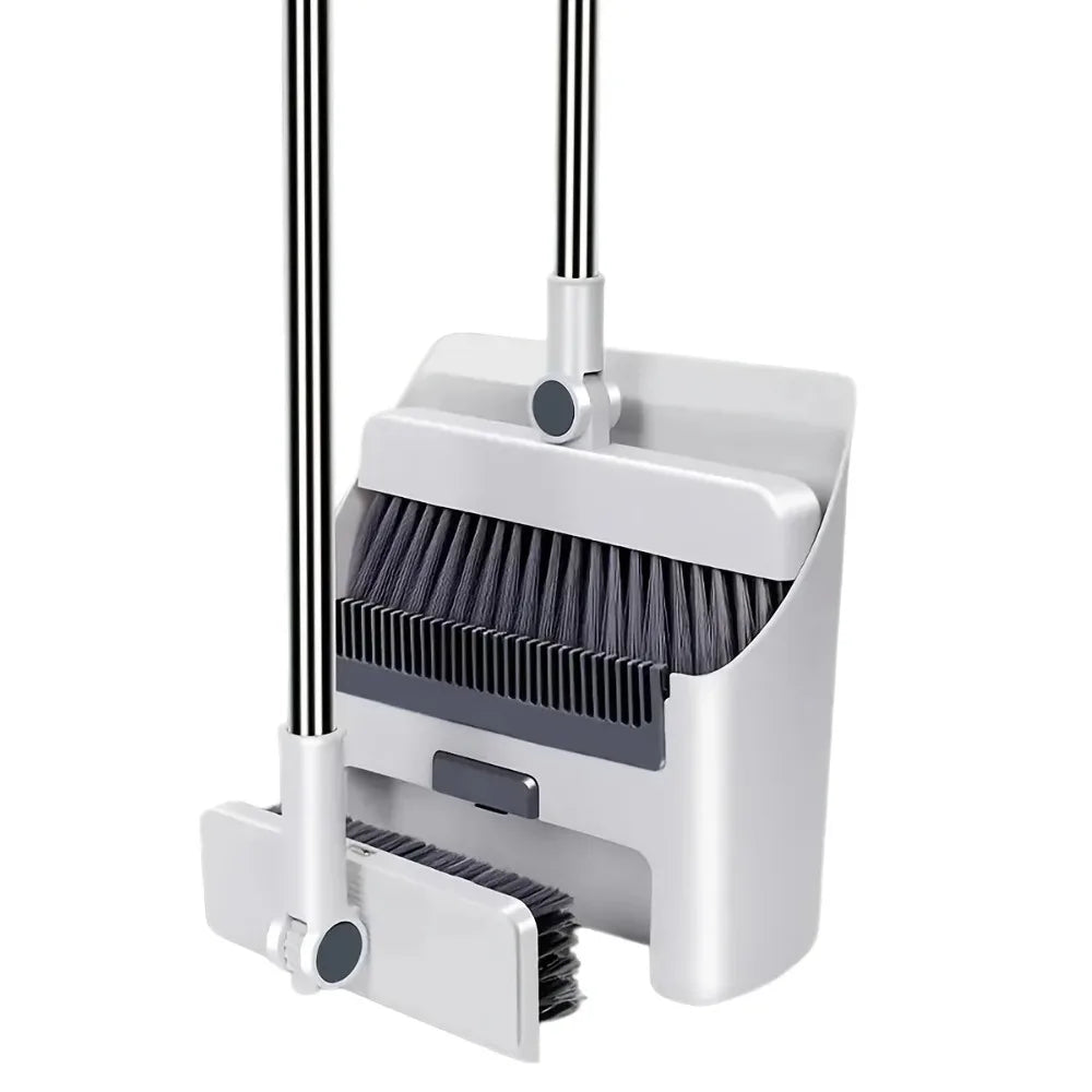 3-in-1 Broom and Dustpan Set Soft Bristles for Hair-Free Long Handle for Effortless Cleaning Compact Storage for Home Office