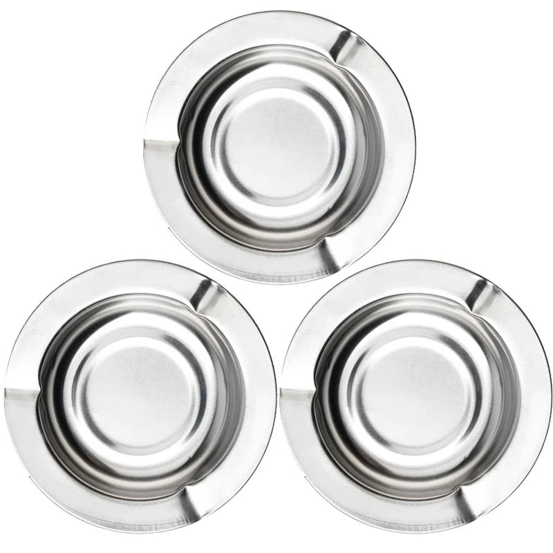 Stainless Smoke Ash Tray Smokeless Ashtray Holder Indoor Tabletop Metal Ash Tray Square and Round for Restrooms Coffee Shops